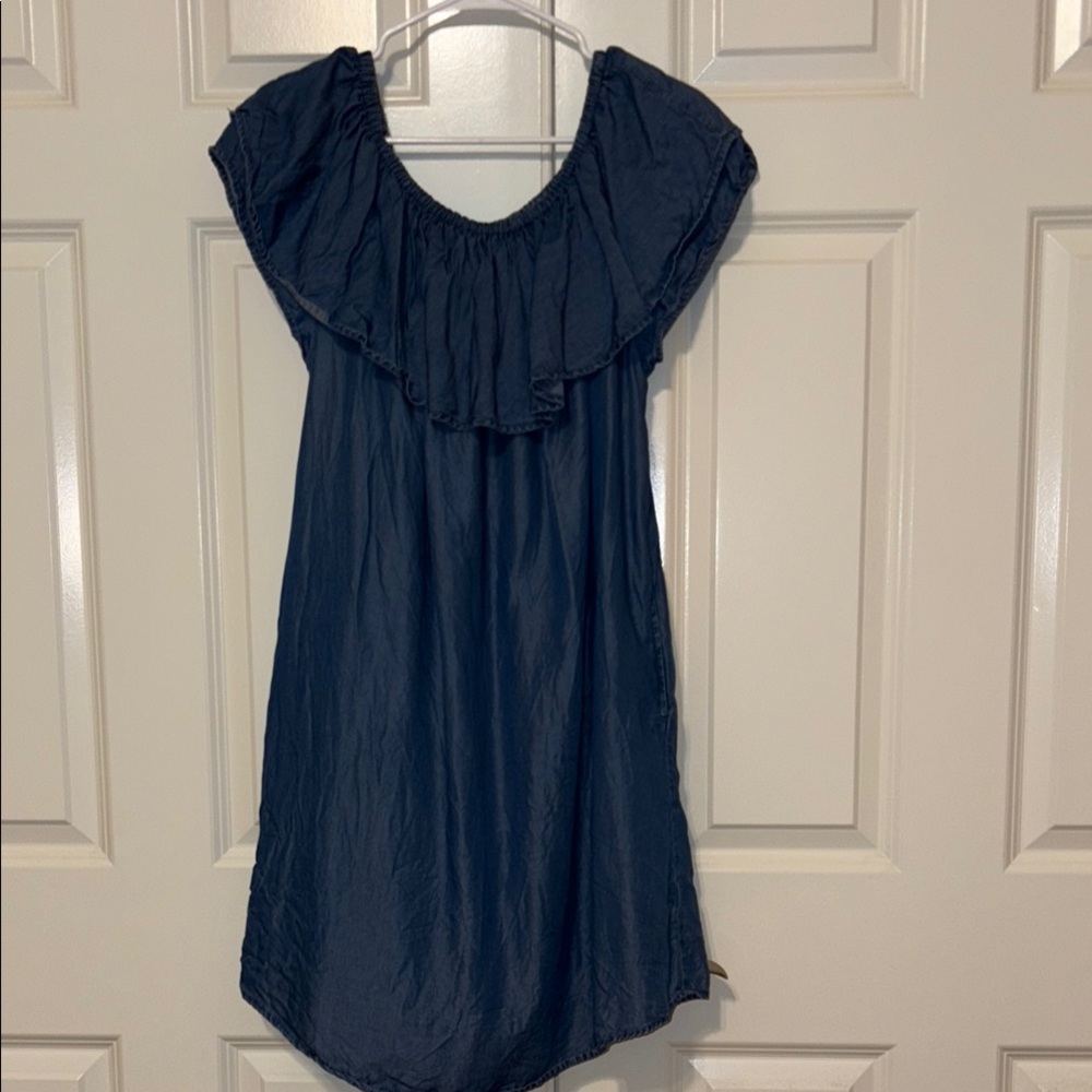 Falls Creek Denim Blue Gathered Top